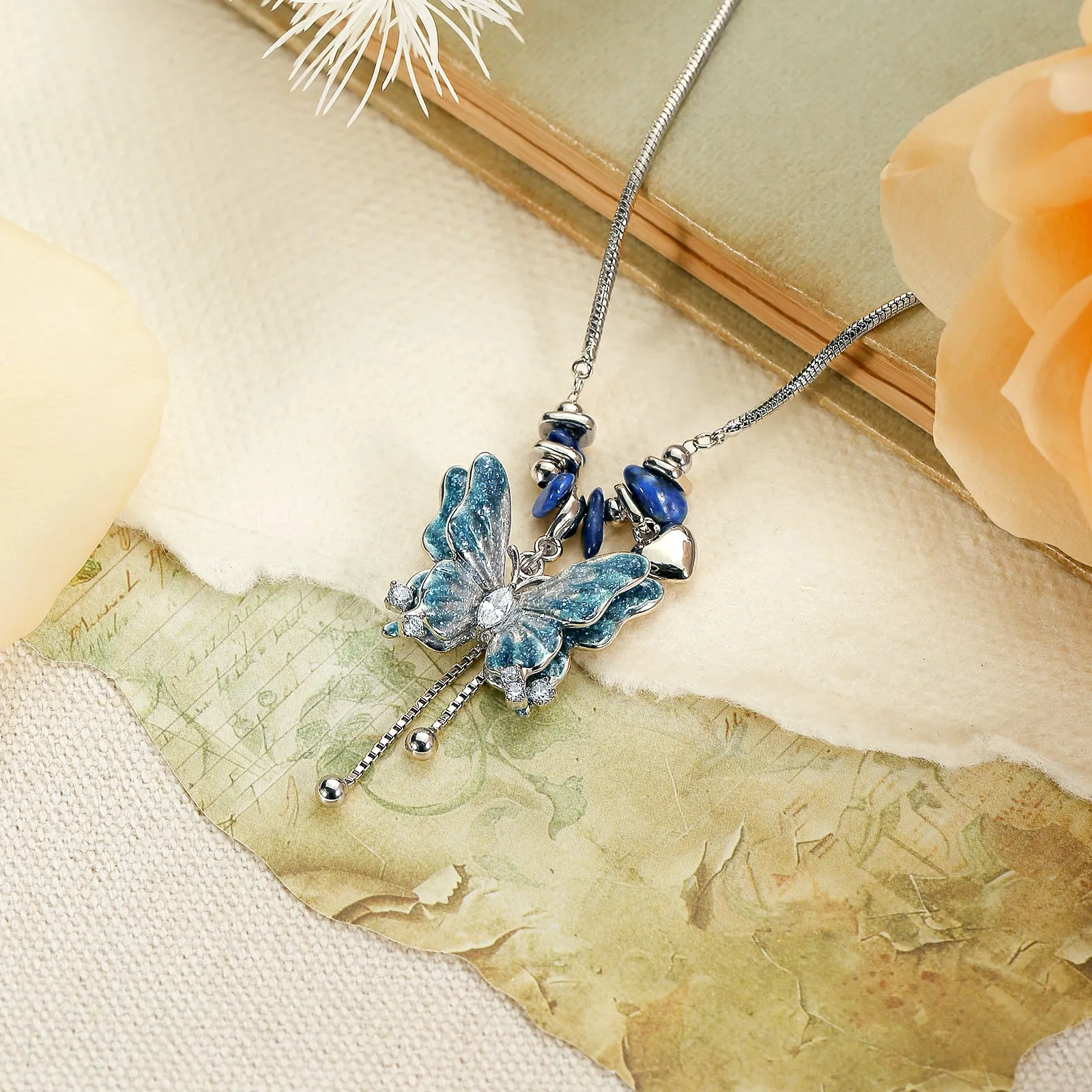 Blue Butterfly Pendant Necklace sold by Selenichast product image thumbnail 4