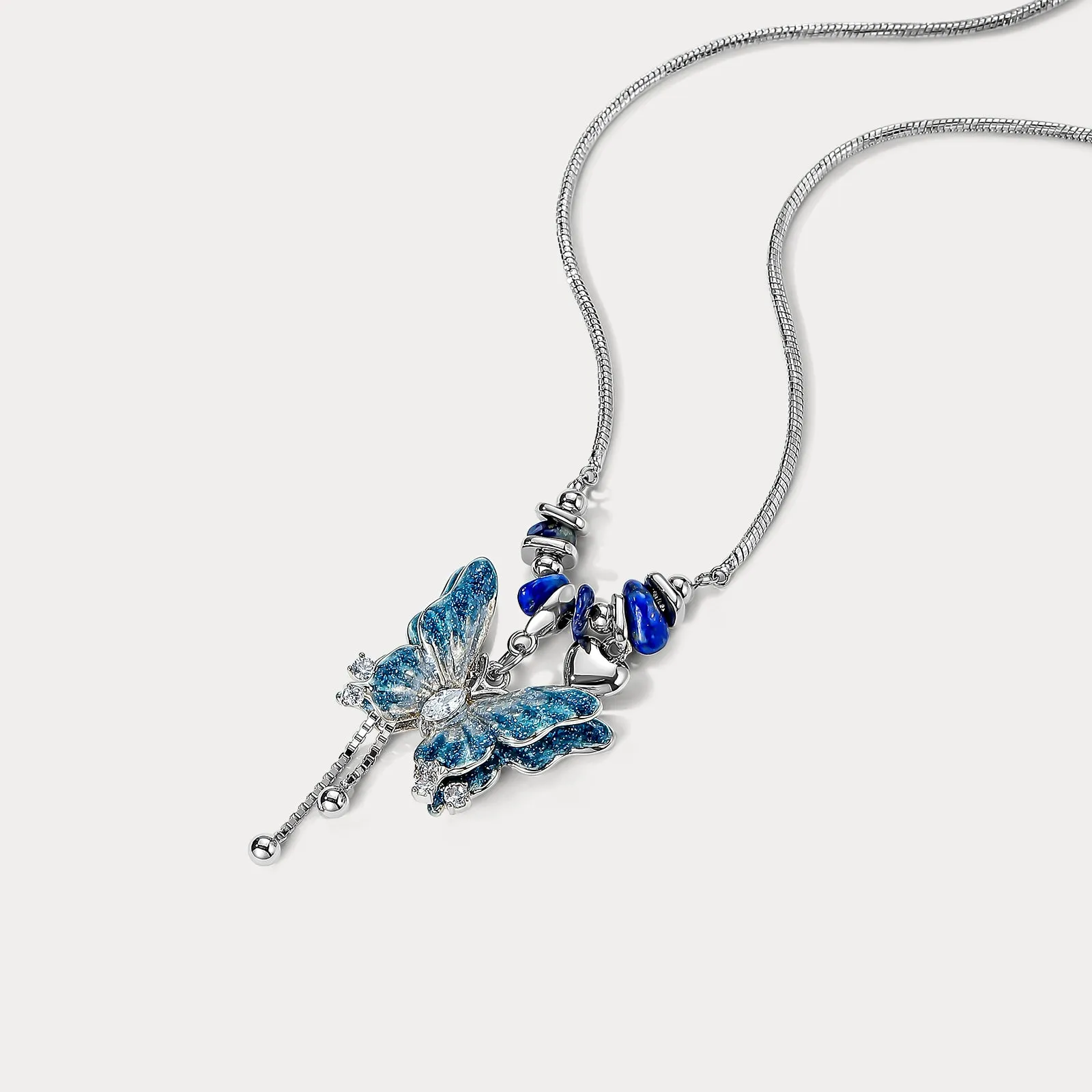 Blue Butterfly Pendant Necklace sold by Selenichast product image thumbnail 5