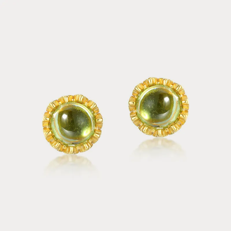 Round Peridot Stud Earrings sold by Selenichast