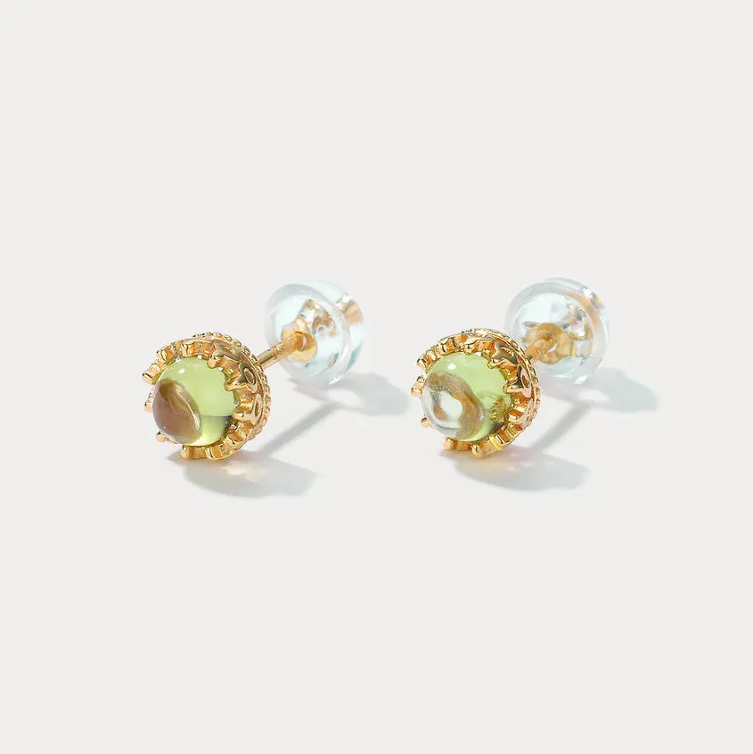 Round Peridot Stud Earrings sold by Selenichast product image thumbnail 4