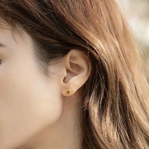 Round Peridot Stud Earrings sold by Selenichast product image thumbnail 2