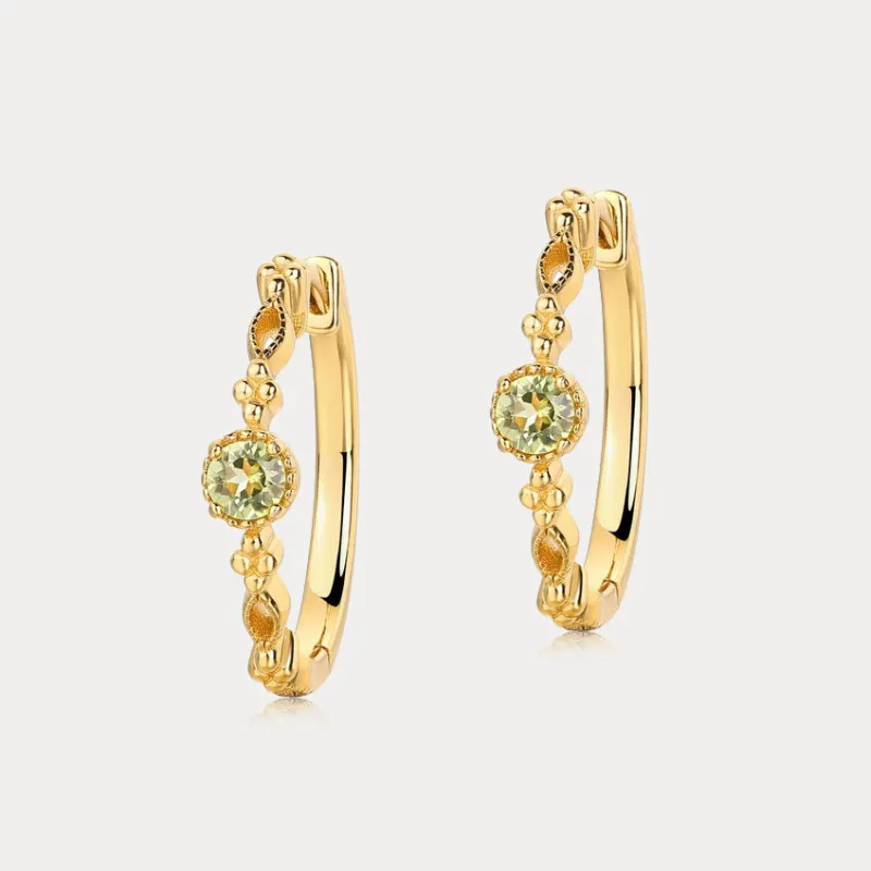 Peridot Hoop Earrings sold by Selenichast