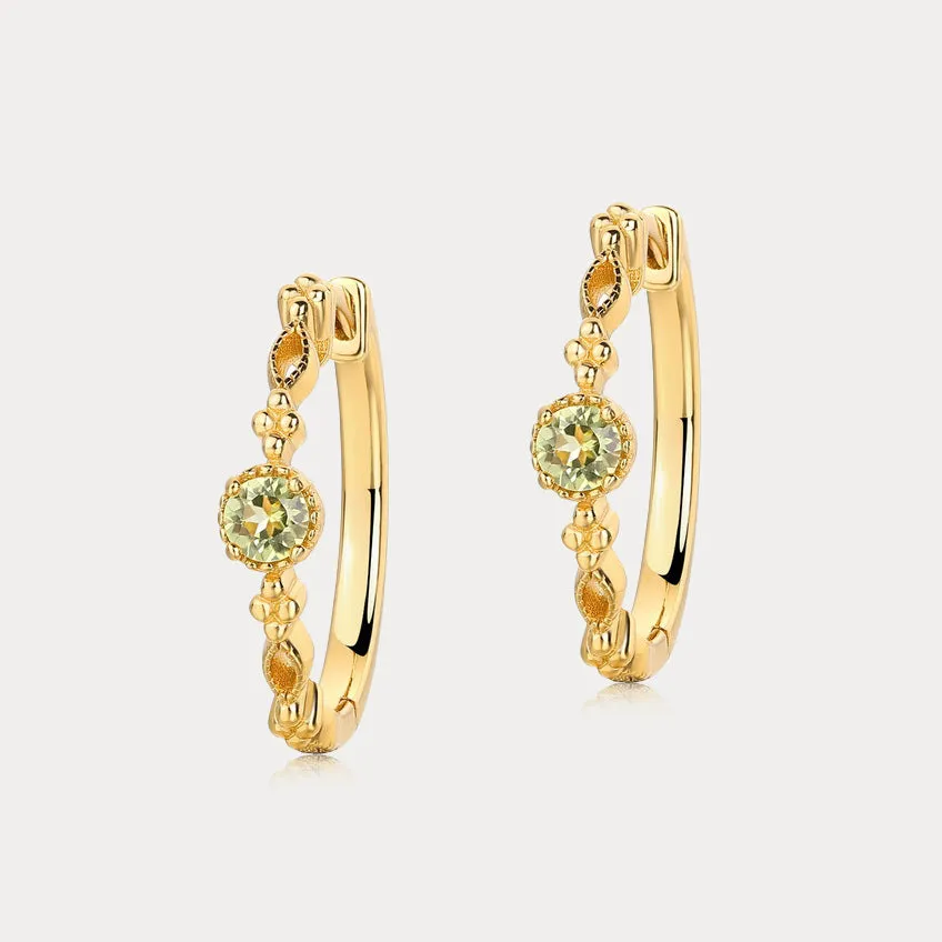 Peridot Hoop Earrings sold by Selenichast