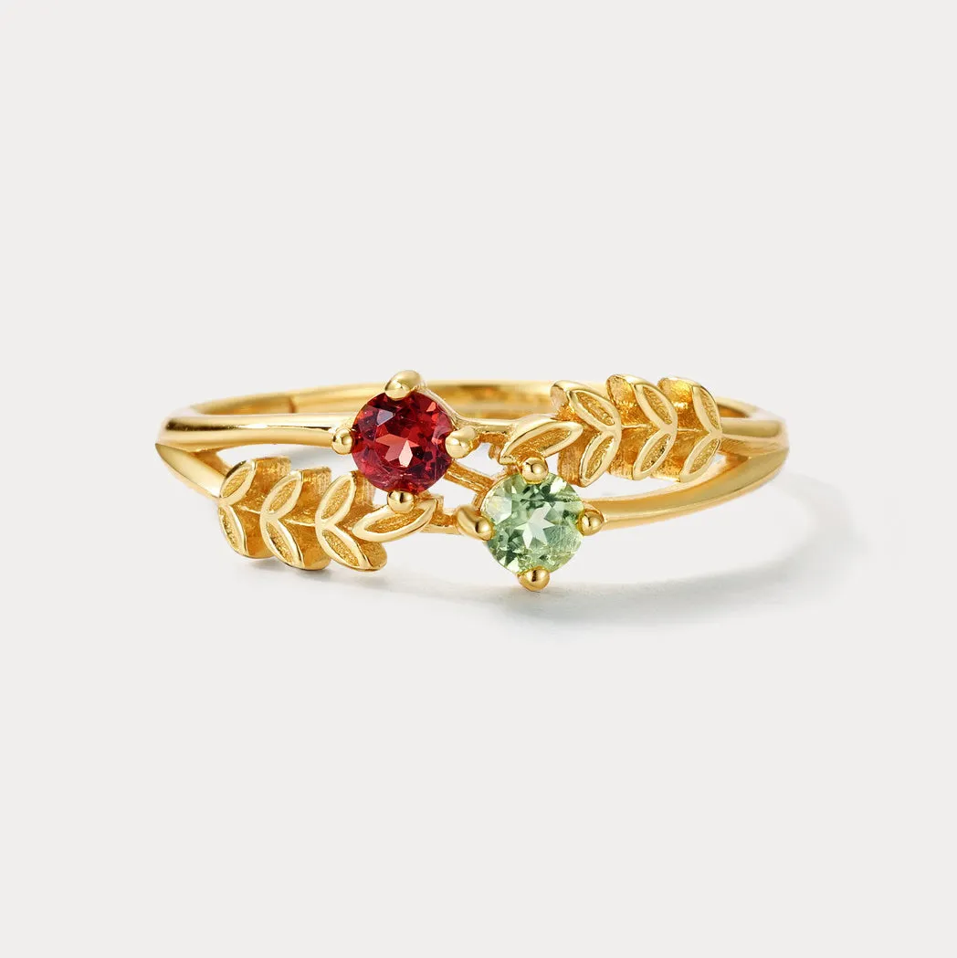 Garnet and Peridot Branch Ring sold by Selenichast product image thumbnail 3