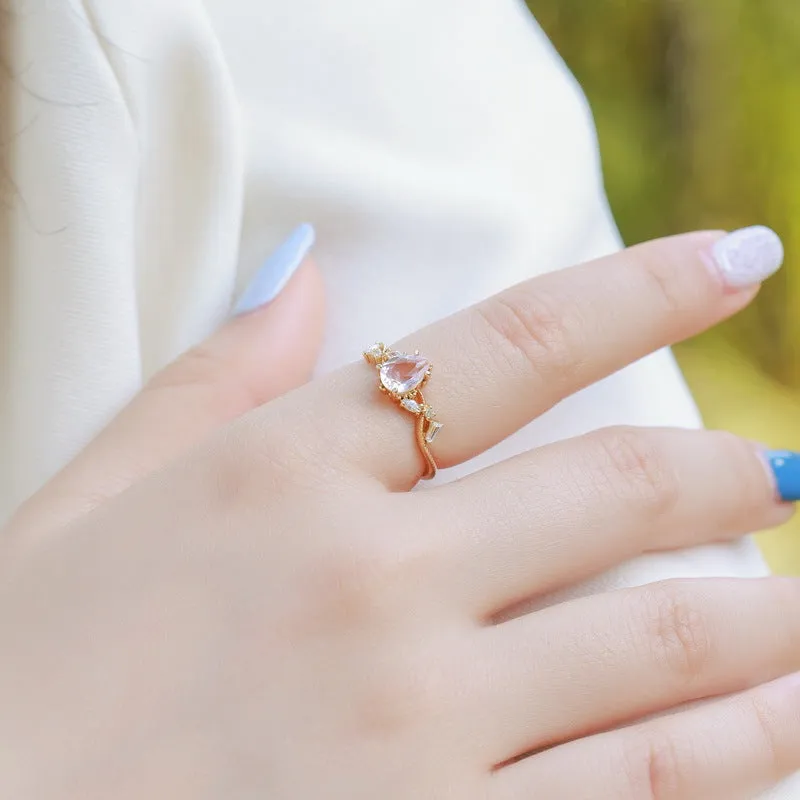 Pear Pink Crystal Ring sold by Selenichast product image thumbnail 2