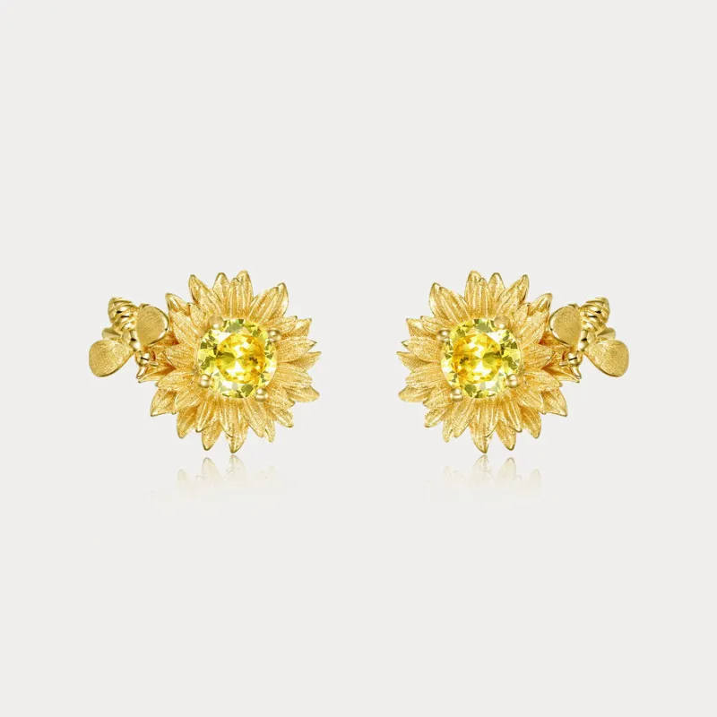 Sunflower Stud Earrings made by Selenichast