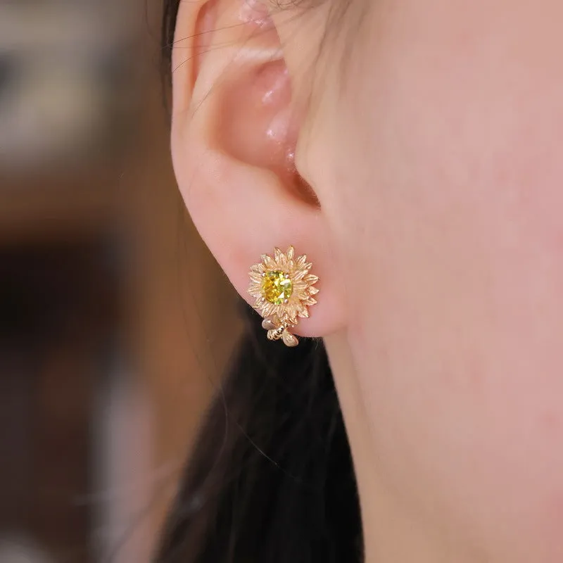 Sunflower Stud Earrings sold by Selenichast product image thumbnail 2