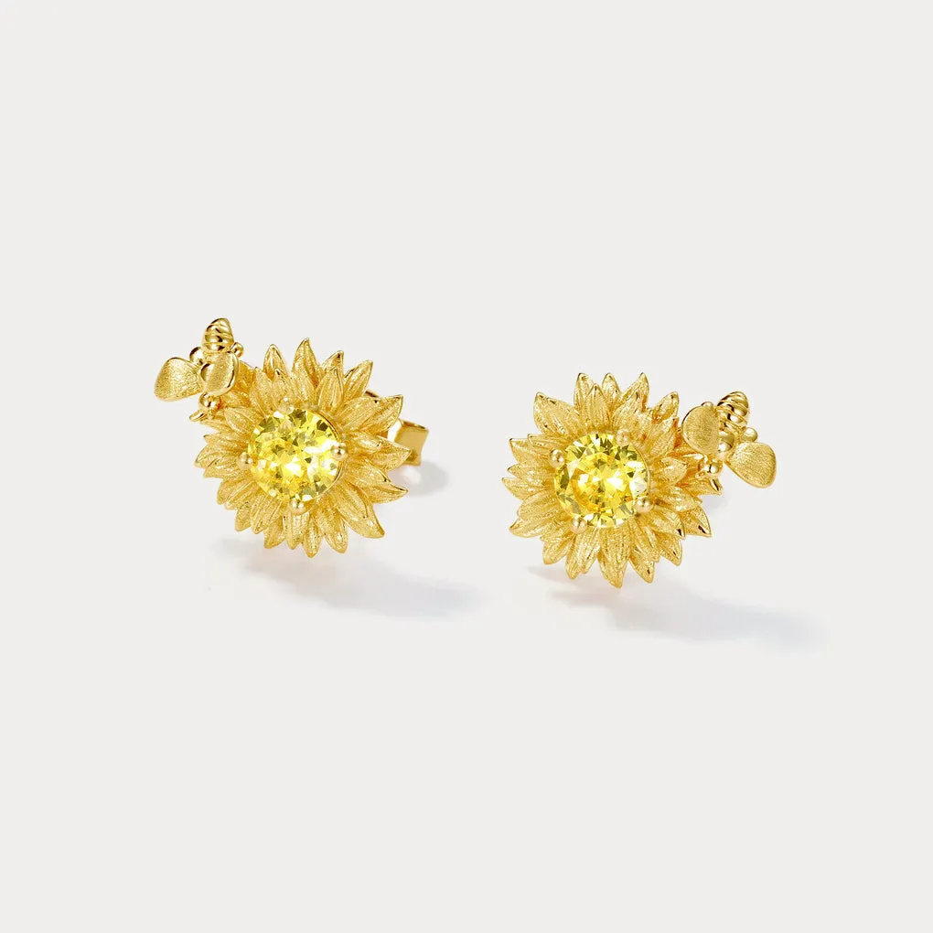Sunflower Stud Earrings sold by Selenichast product image thumbnail 3