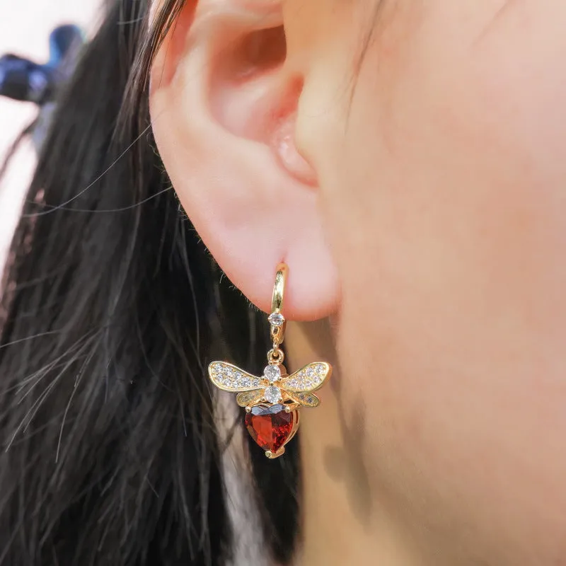 Garnet Honeybee Earrings sold by Selenichast product image thumbnail 2