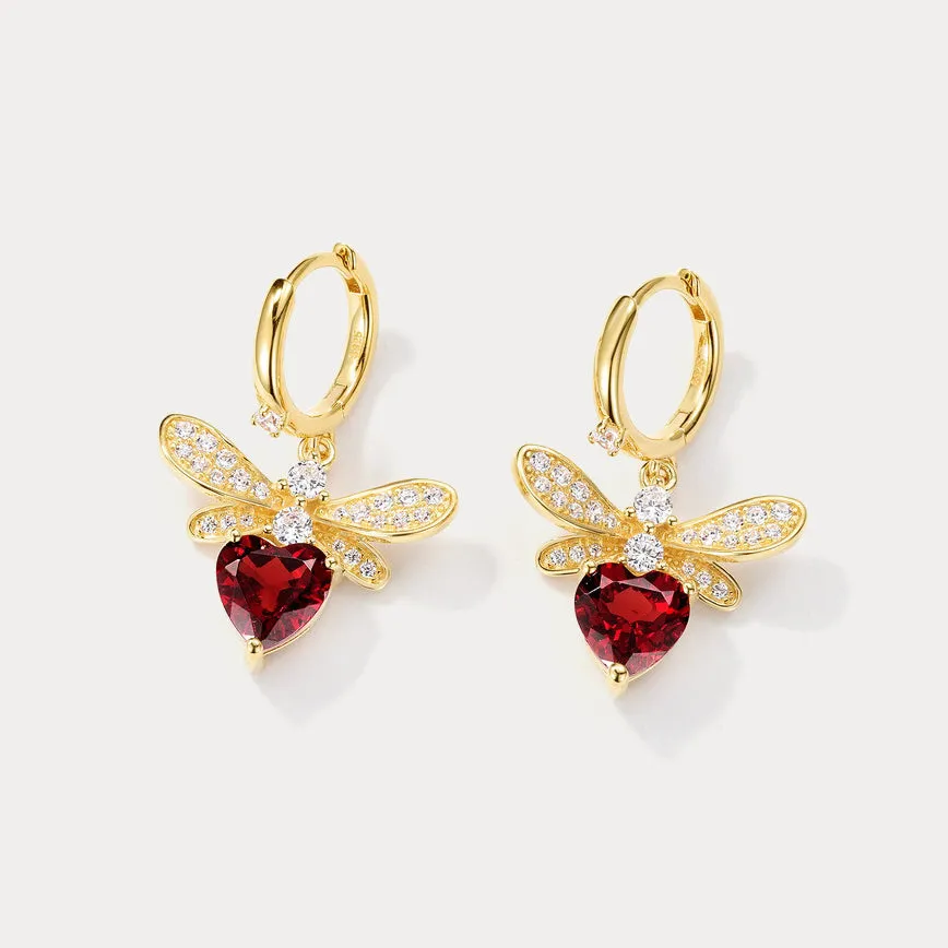 Garnet Honeybee Earrings sold by Selenichast product image thumbnail 3
