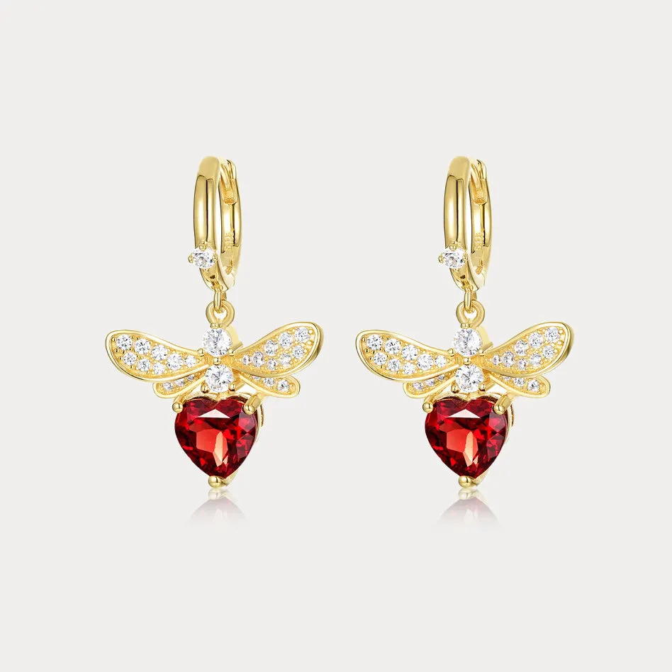 Garnet Honeybee Earrings sold by Selenichast