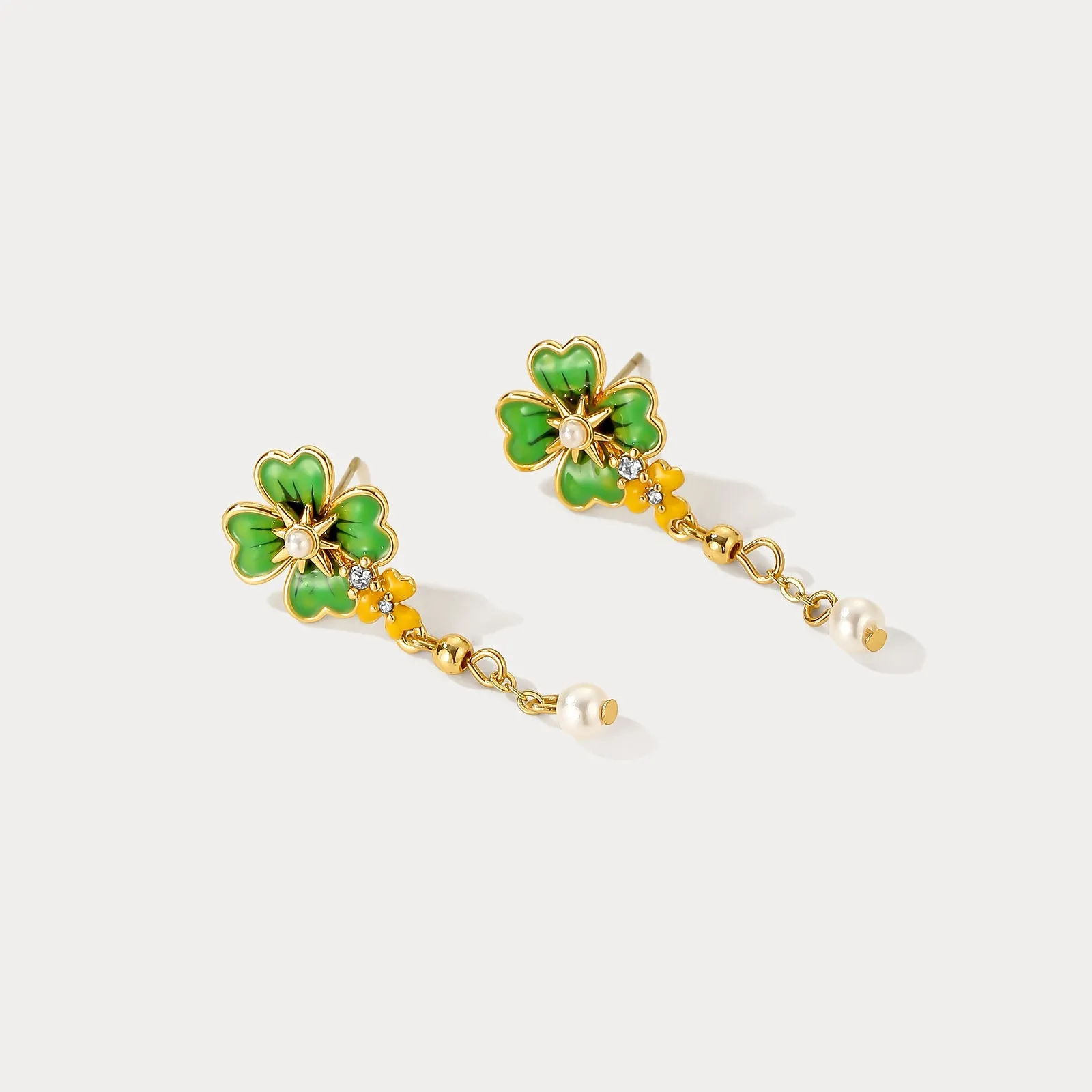 Four Leaf Clover Earrings sold by Selenichast product image thumbnail 3