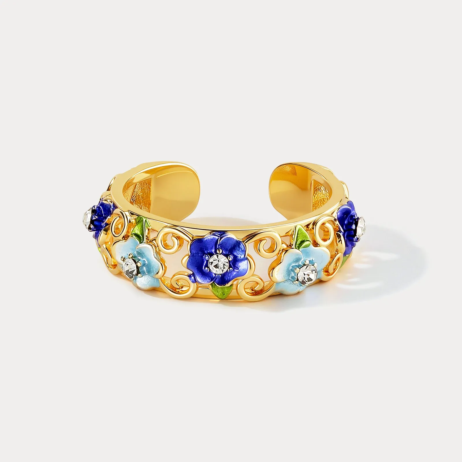 Blue Flower Hollow Ring sold by Selenichast product image thumbnail 4