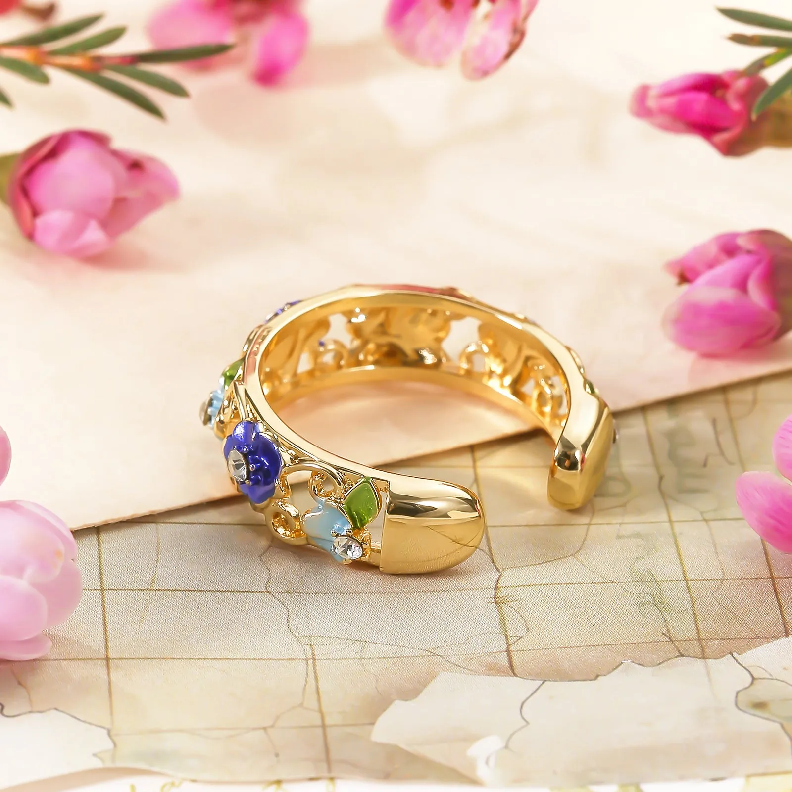 Blue Flower Hollow Ring sold by Selenichast product image thumbnail 5