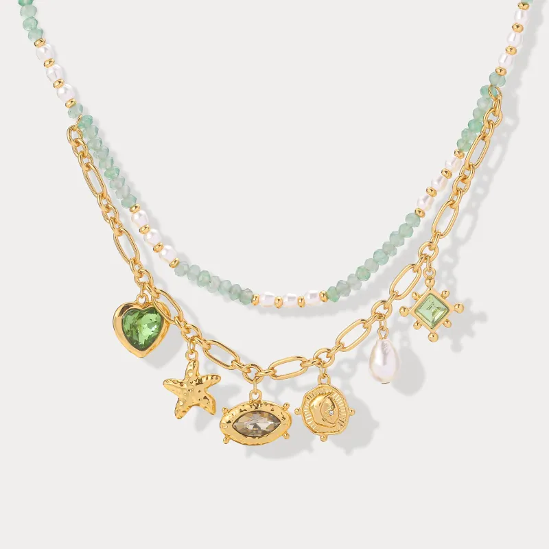 Evil Eye Charms Layered Necklace made by Selenichast