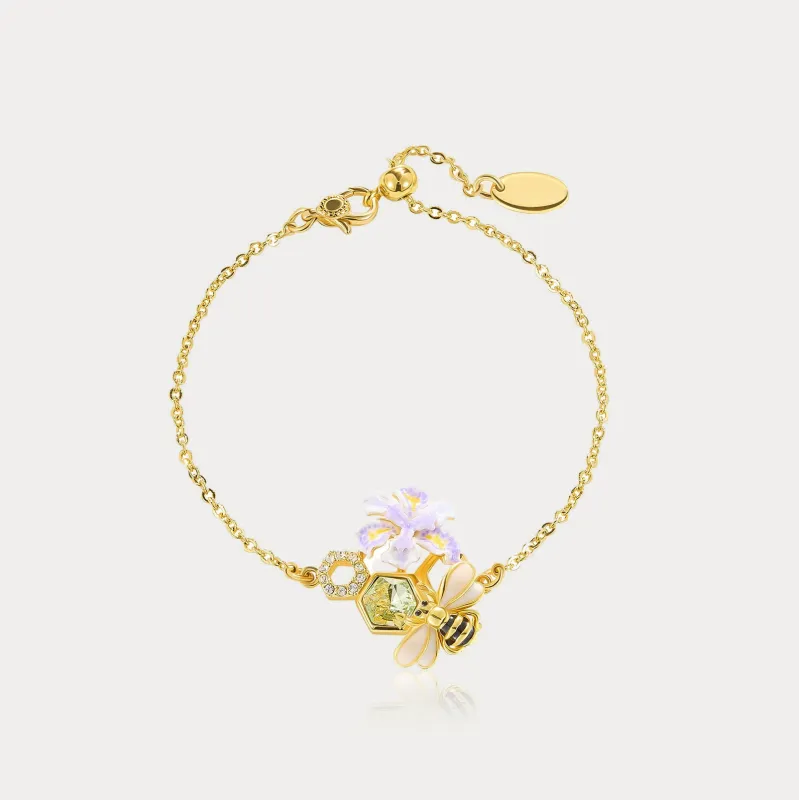 Iris Flower Bee Bracelet sold by Selenichast