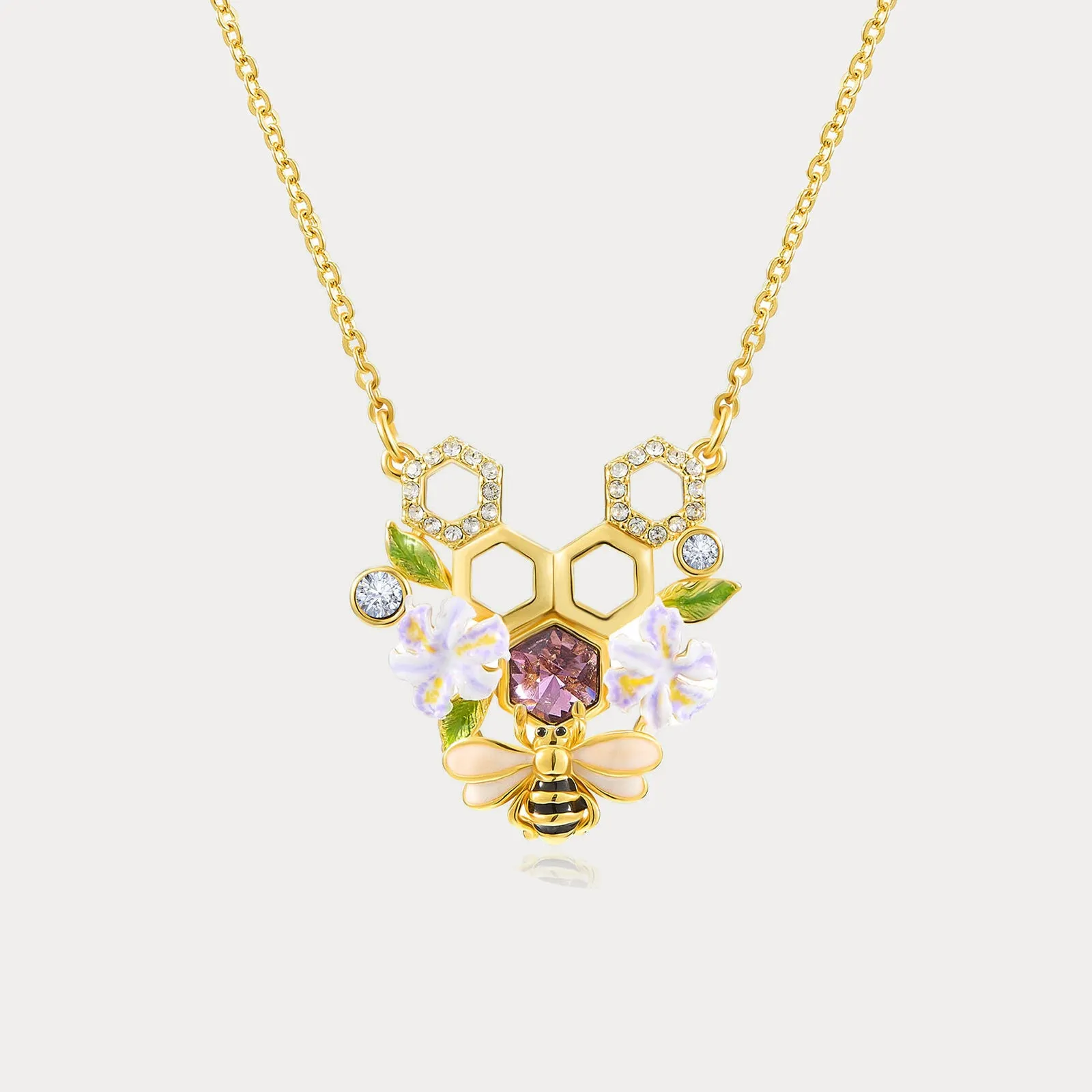 Iris Flower Bee Necklace sold by Selenichast