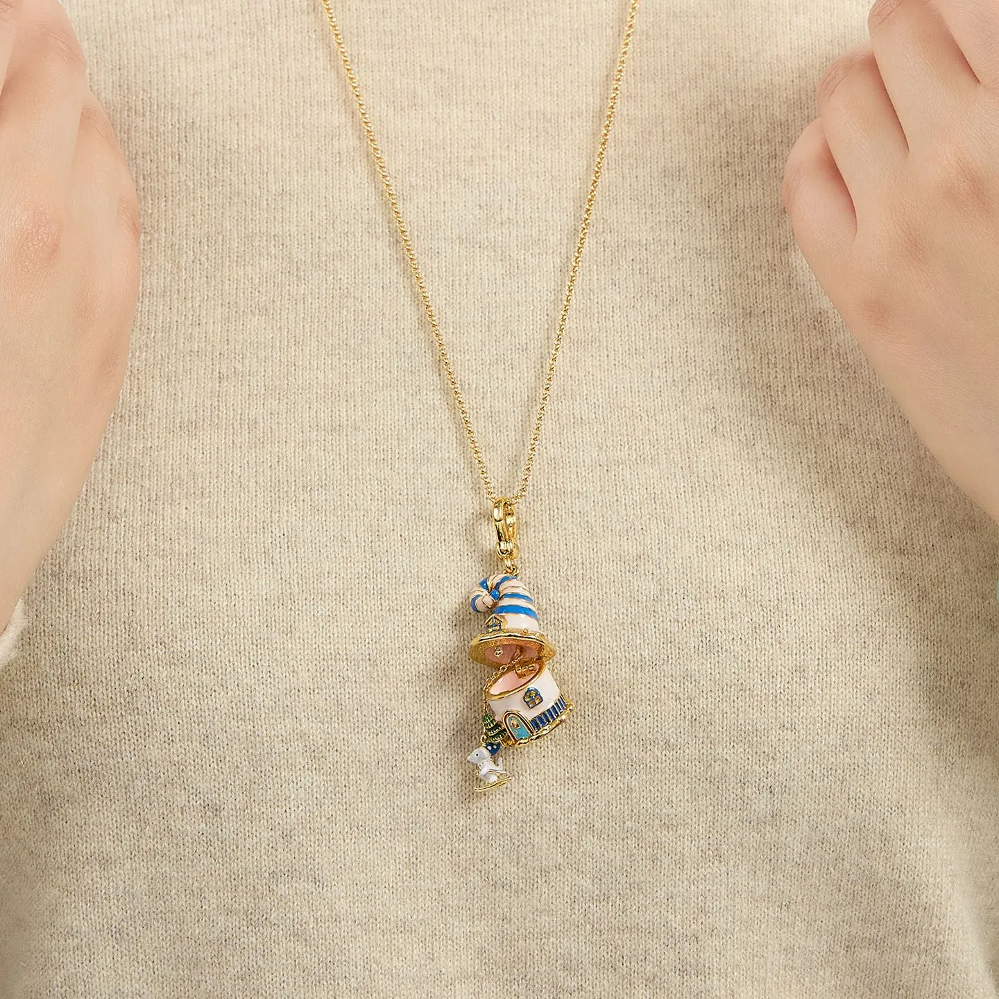 Magic Mouse House Locket Necklace sold by Selenichast product image thumbnail 2