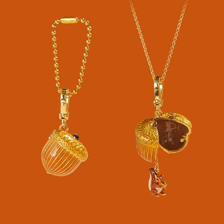 Squirrel with Acorn Locket Necklace sold by Selenichast product image thumbnail 3