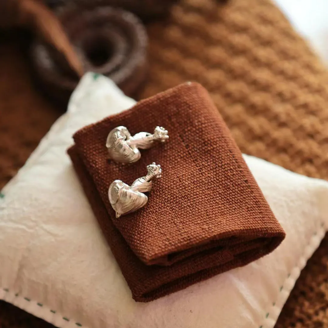 Silver Mushroom Stud Earrings sold by Selenichast product image thumbnail 4