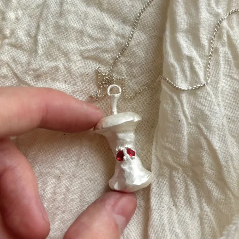 Silver Apple Core Necklace sold by Selenichast product image thumbnail 3