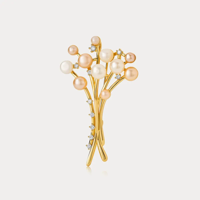 Pearl Blossom Bouquet Brooch sold by Selenichast