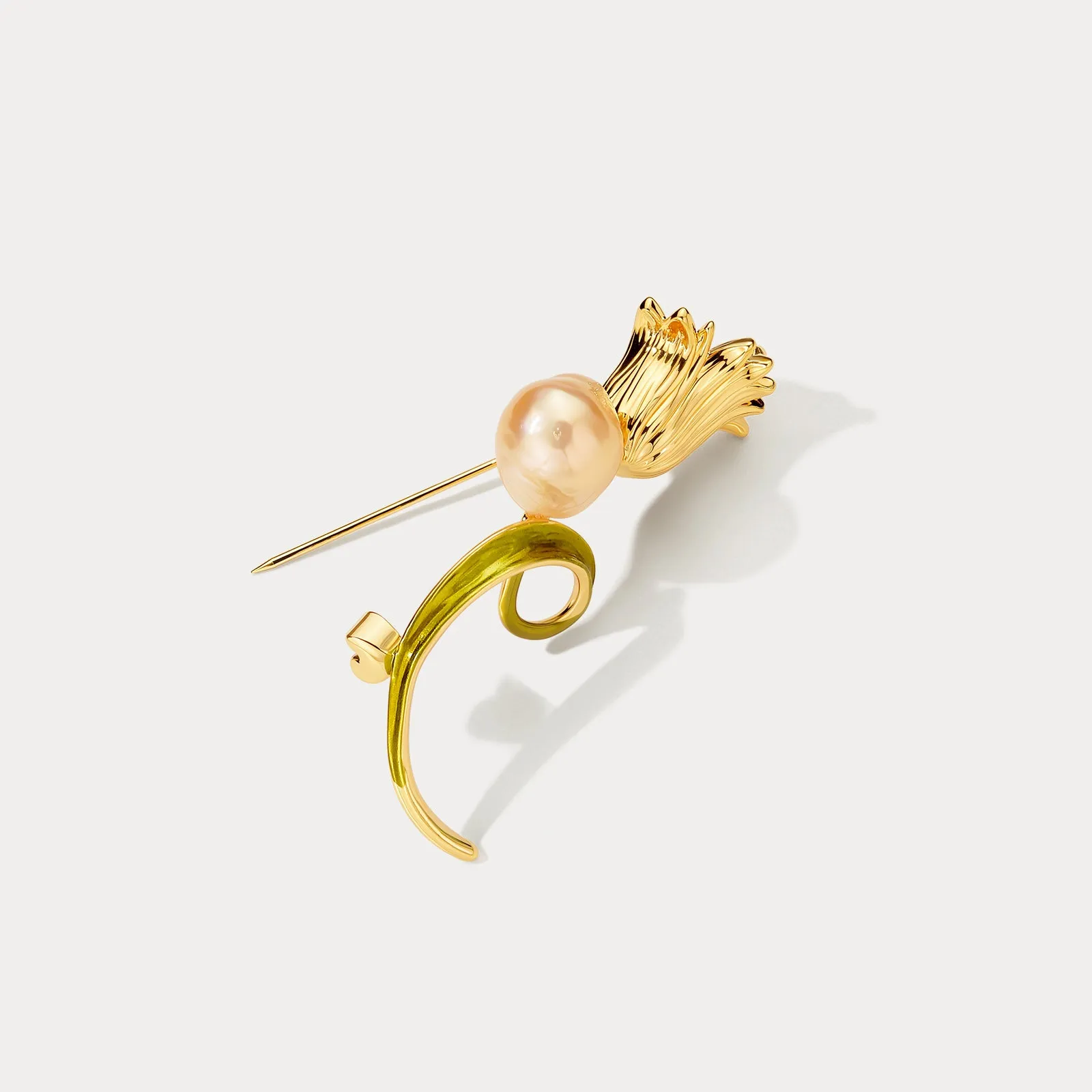 Tulip Pearl Brooch sold by Selenichast product image thumbnail 2