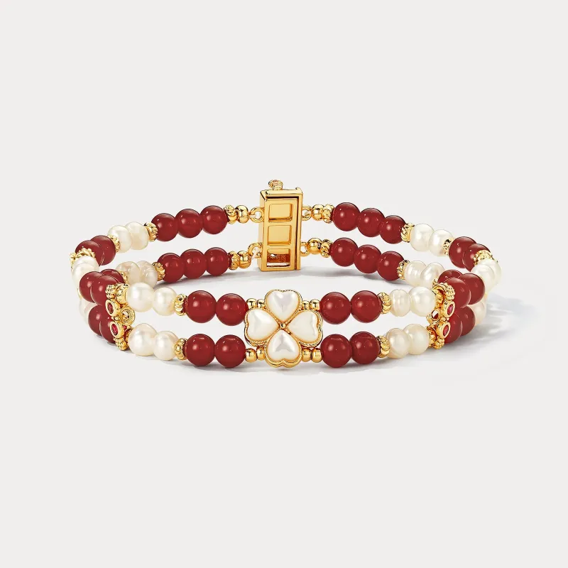 Lucky Clover Layered Bracelet sold by Selenichast