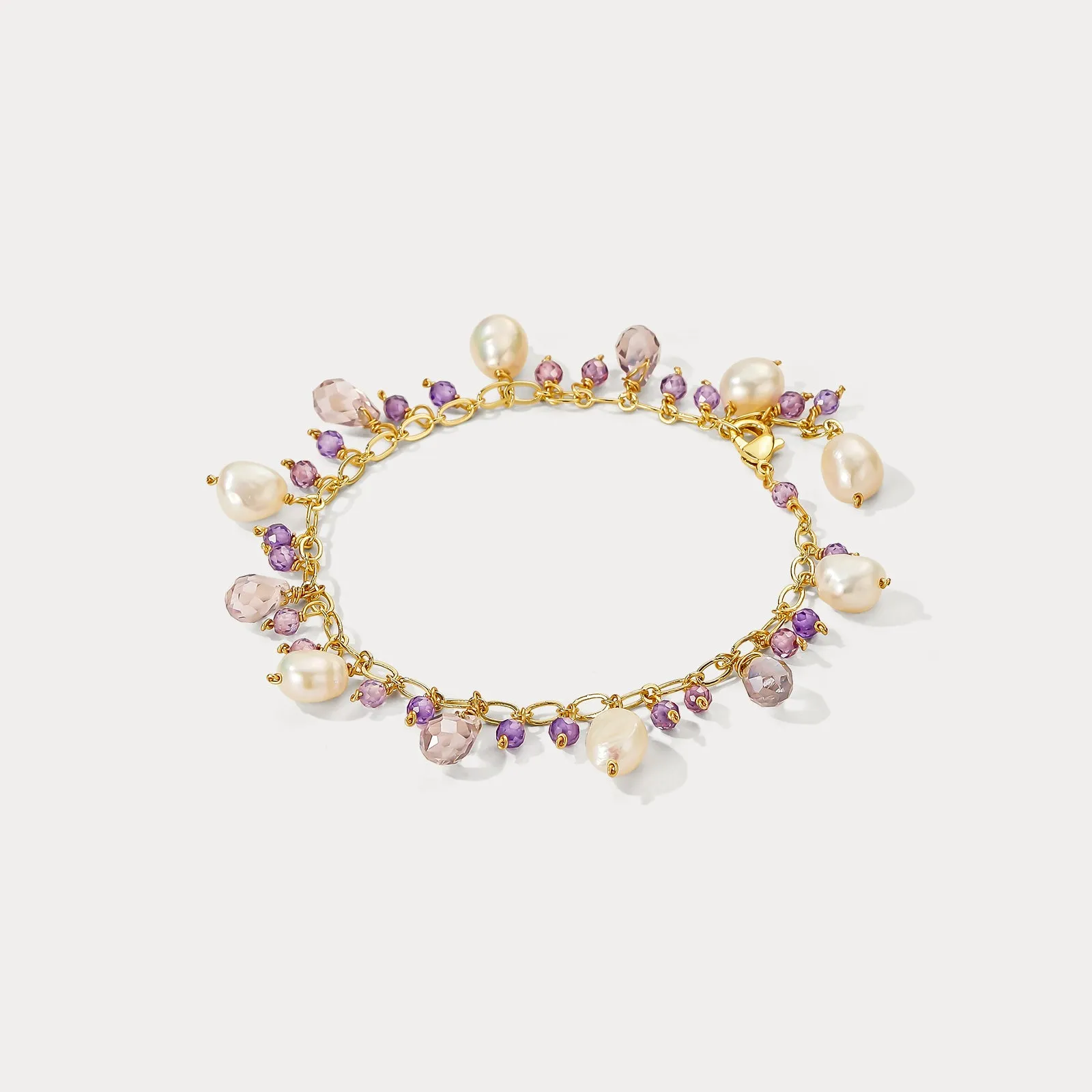 Amethyst Pearl Charm Bracelet sold by Selenichast product image thumbnail 2
