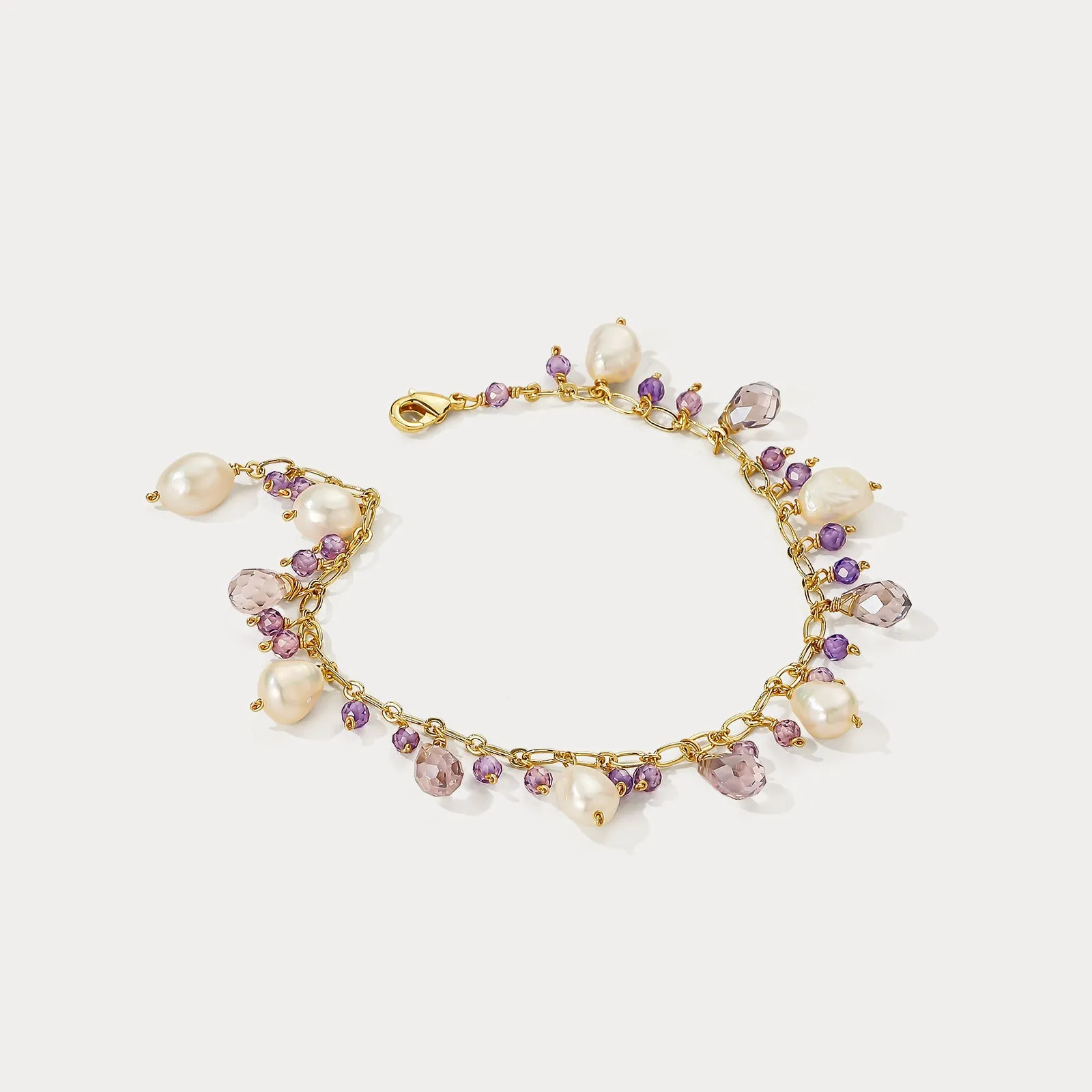 Amethyst Pearl Charm Bracelet sold by Selenichast product image thumbnail 3