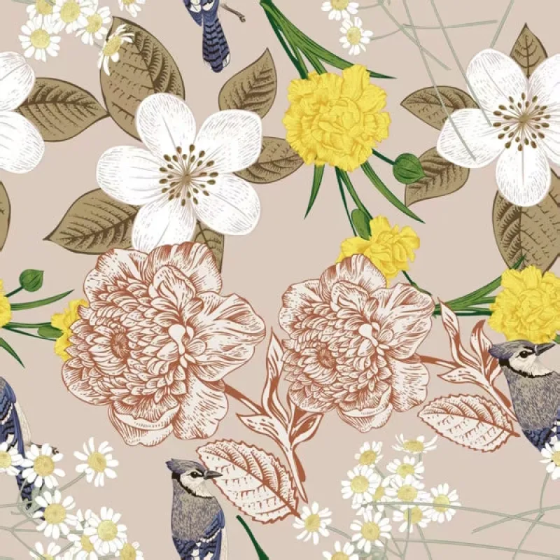 Gentle Garden Square Scarf made by Selenichast