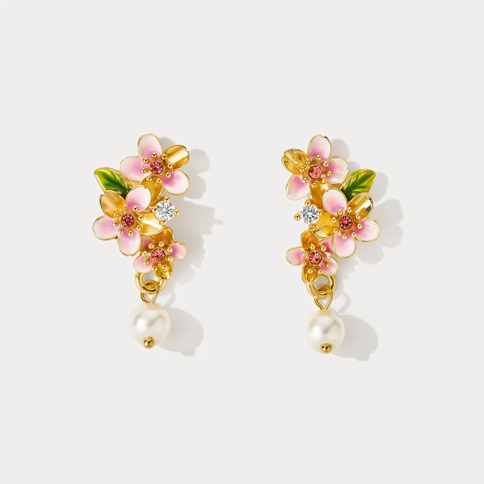 Sakura Enamel Drop Earrings sold by Selenichast