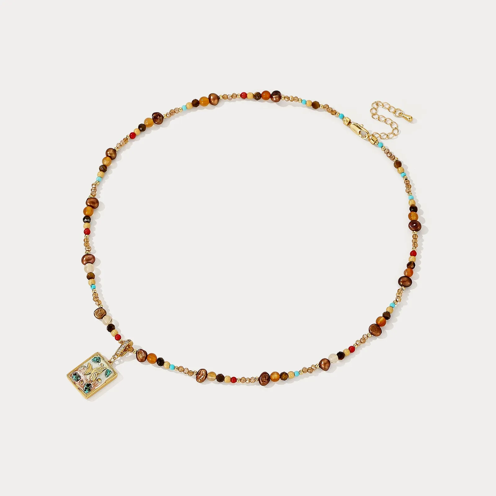 Agate Beaded Butterfly Necklace sold by Selenichast product image thumbnail 2