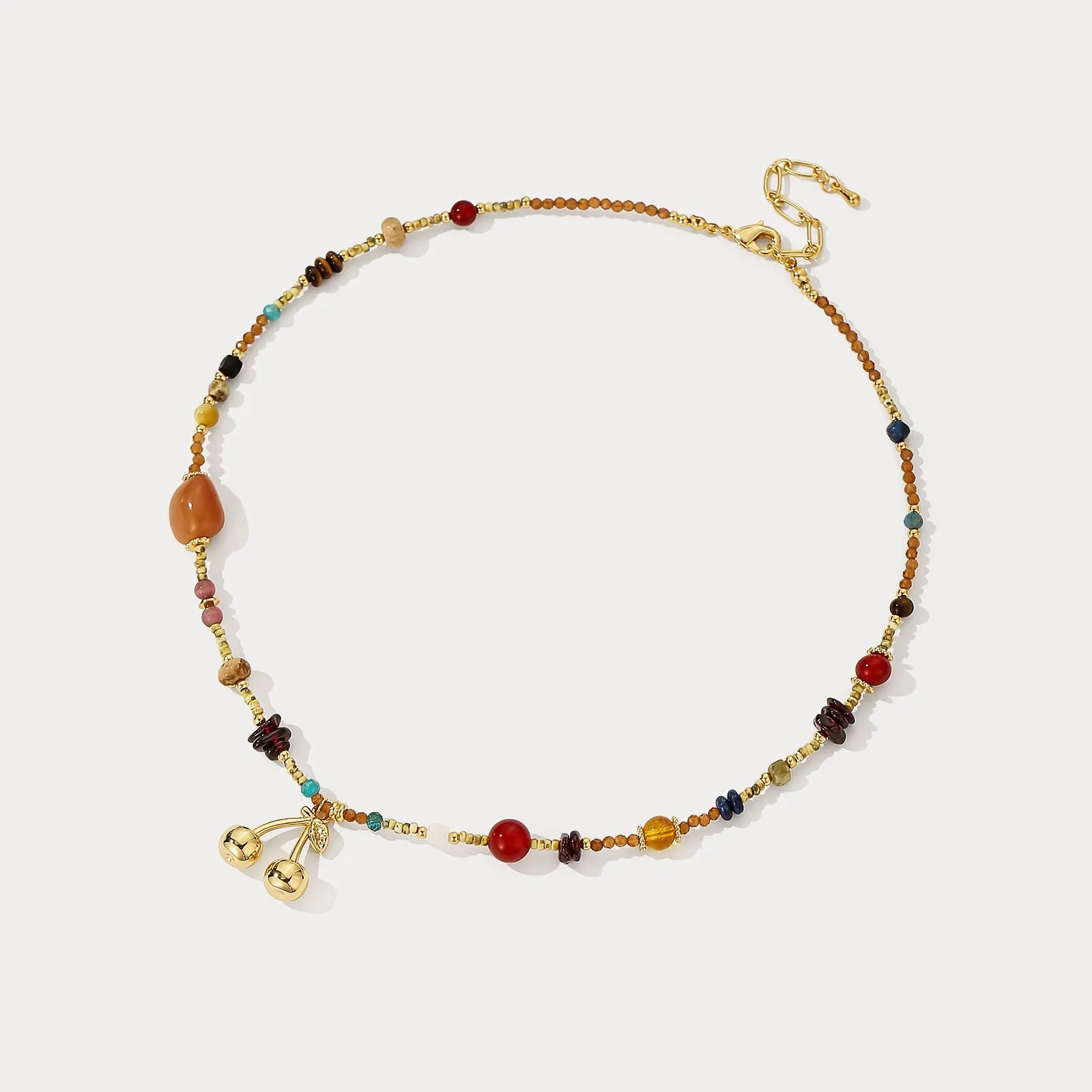 Agate Beaded Cherry Necklace sold by Selenichast product image thumbnail 2