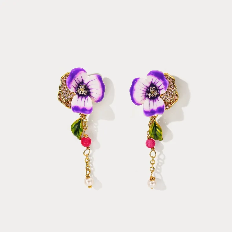 Pansy Earrings made by Selenichast