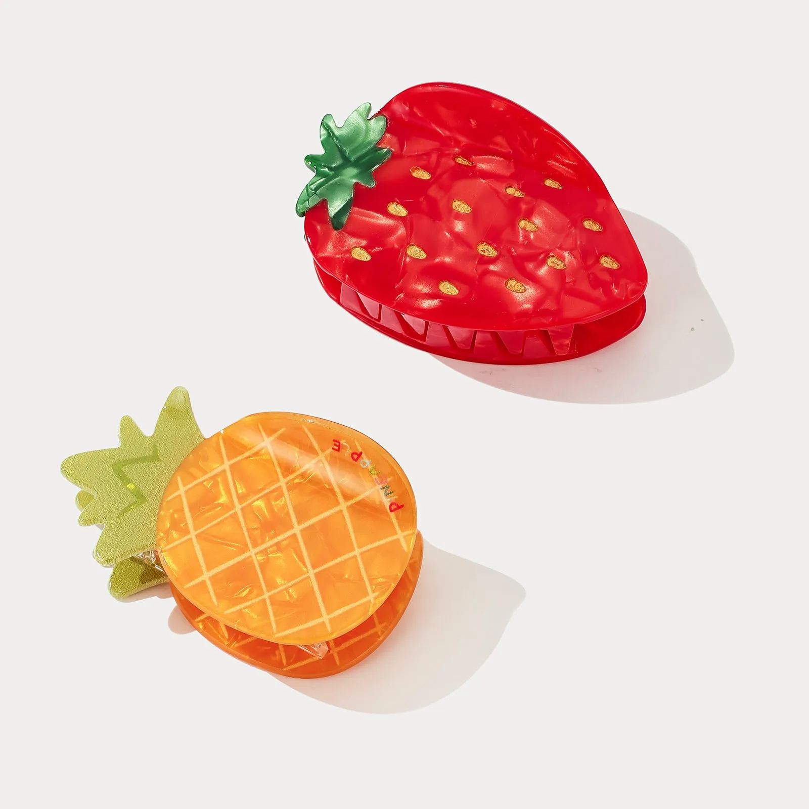 Strawberry & Pineapple Claw Clips sold by Selenichast
