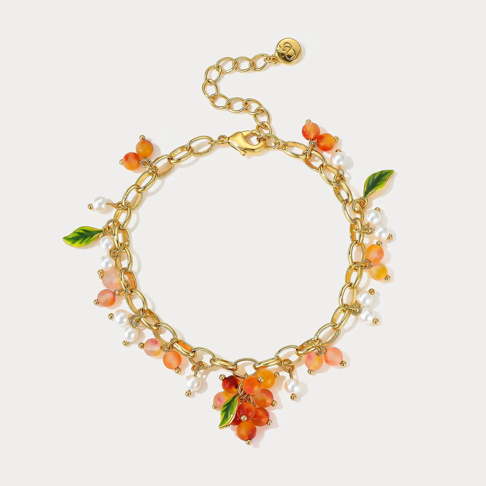 Orange Berry Gold Charm Bracelet sold by Selenichast product image thumbnail 2