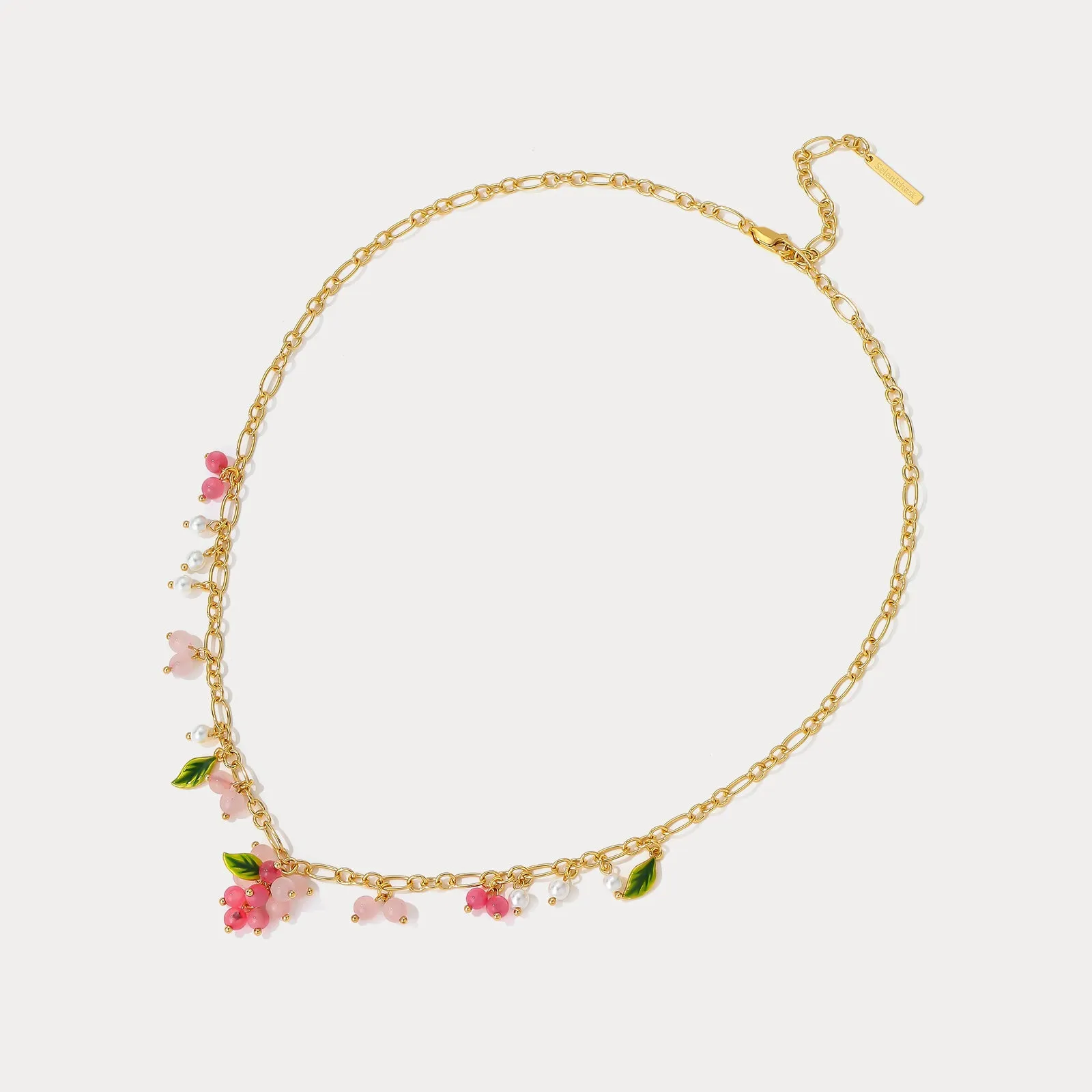 Pink Berry Gold Charm Necklace sold by Selenichast product image thumbnail 2