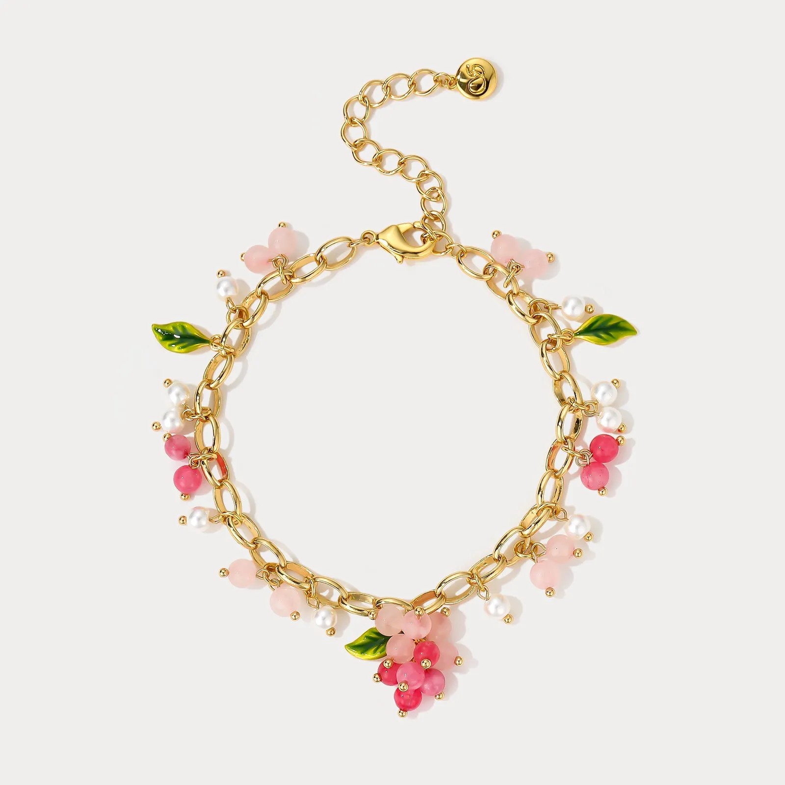 Pink Berry Gold Charm Bracelet sold by Selenichast product image thumbnail 2