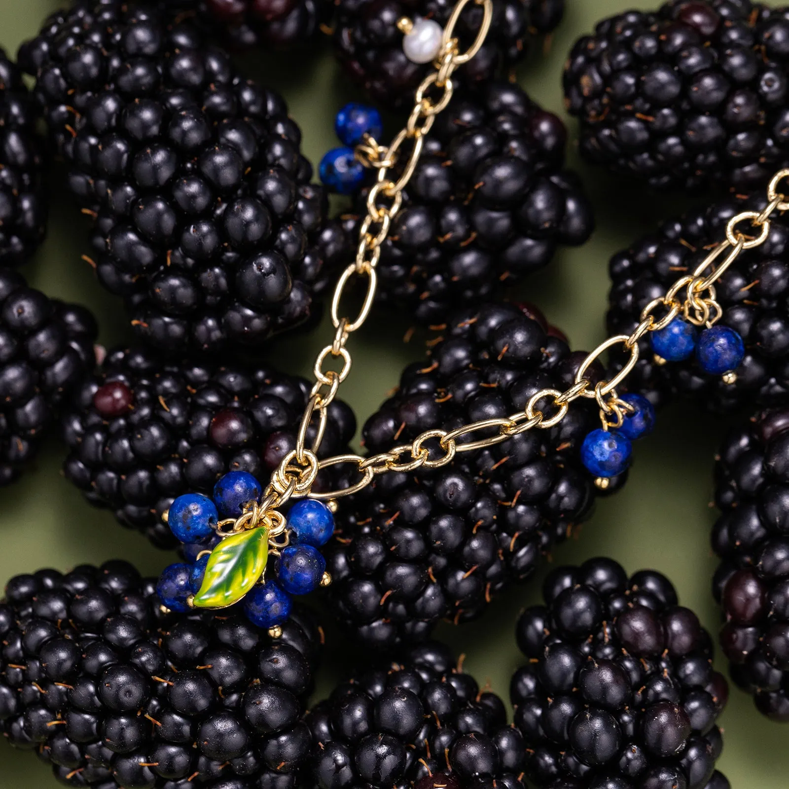 Blueberry Gold Charm Necklace sold by Selenichast product image thumbnail 5