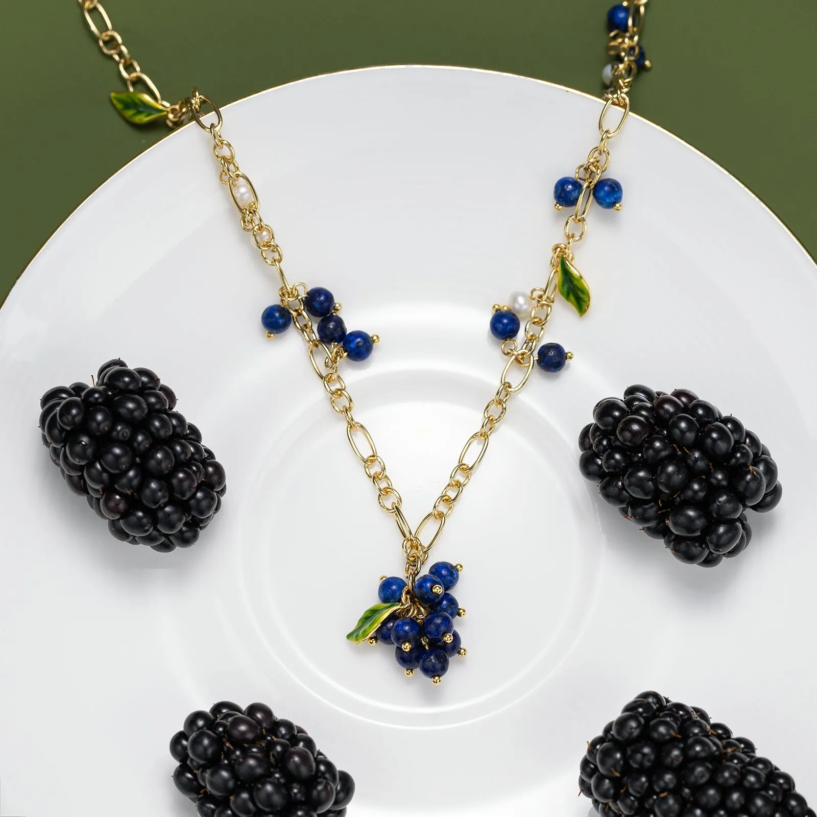 Blueberry Gold Charm Necklace sold by Selenichast product image thumbnail 4