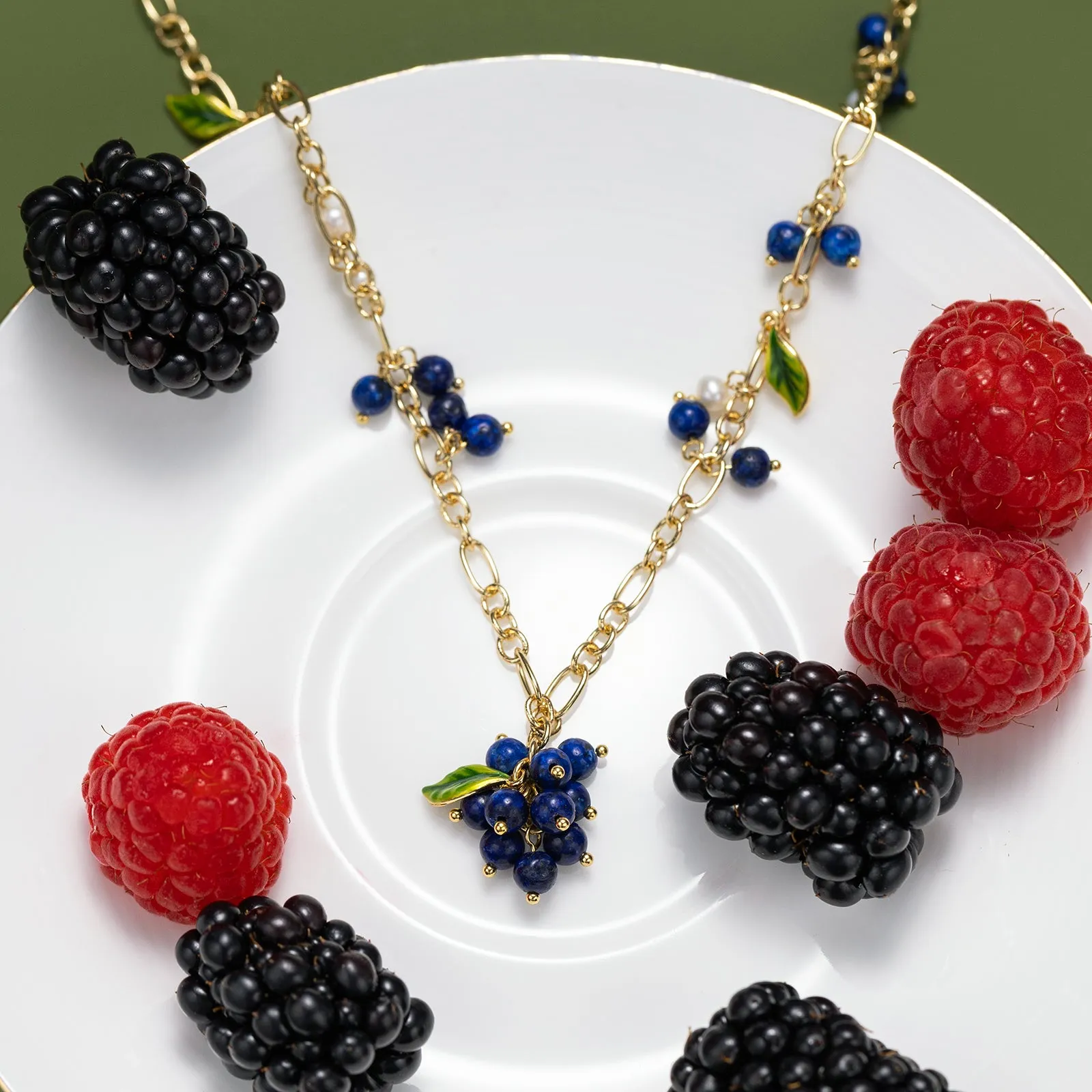 Blueberry Gold Charm Necklace sold by Selenichast product image thumbnail 2