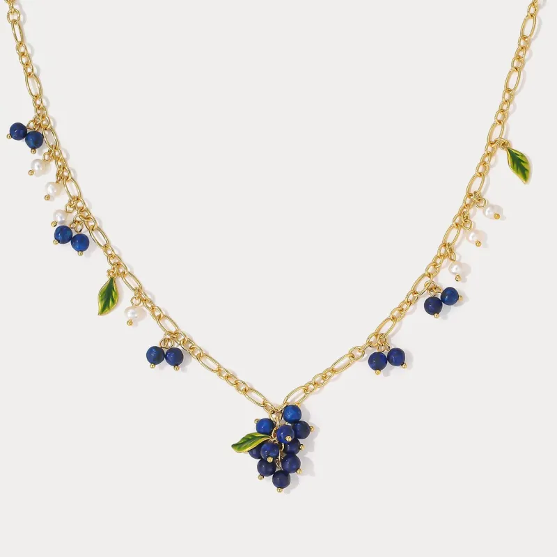 Blueberry Gold Charm Necklace made by Selenichast