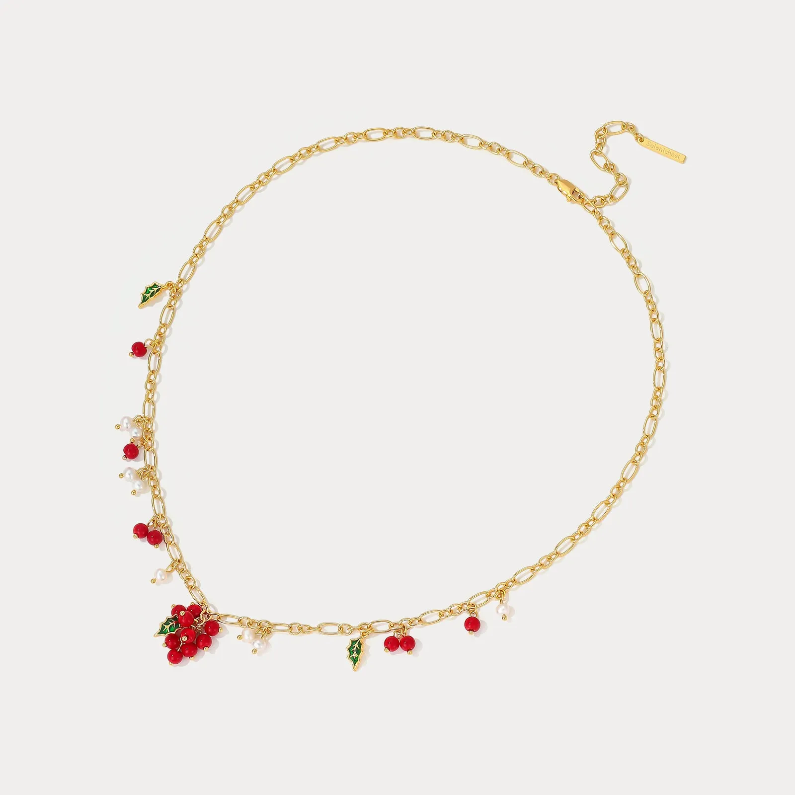 Cranberry Gold Charm Necklace sold by Selenichast product image thumbnail 3