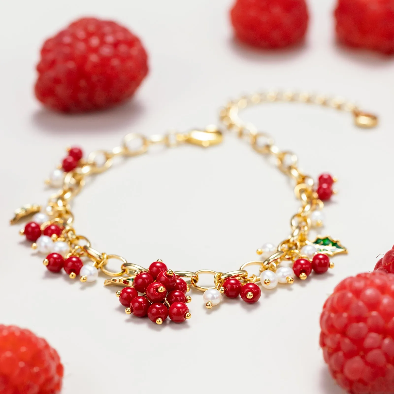 Cranberry Gold Charm Bracelet sold by Selenichast product image thumbnail 2