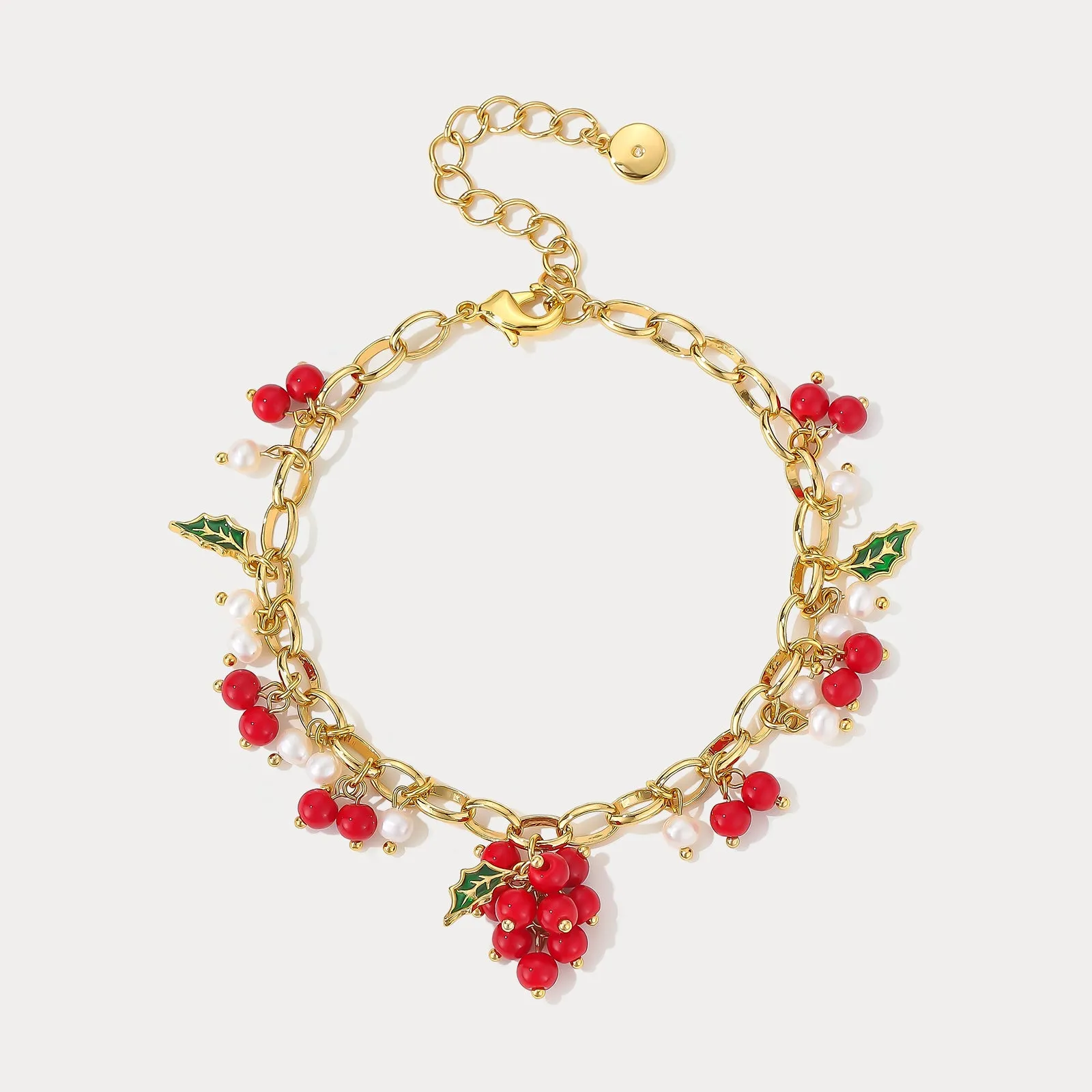 Cranberry Gold Charm Bracelet sold by Selenichast