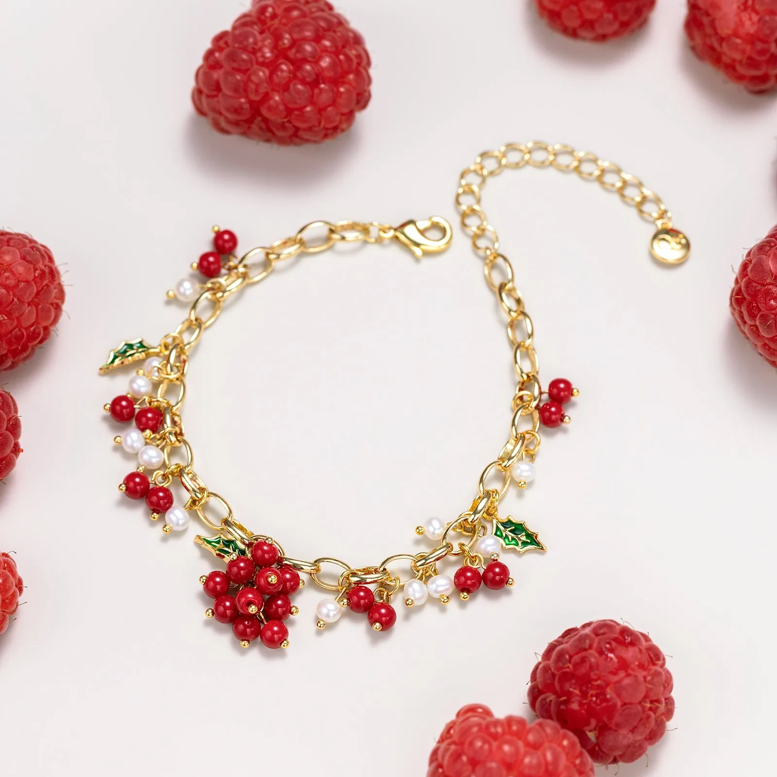 Cranberry Gold Charm Bracelet sold by Selenichast product image thumbnail 3