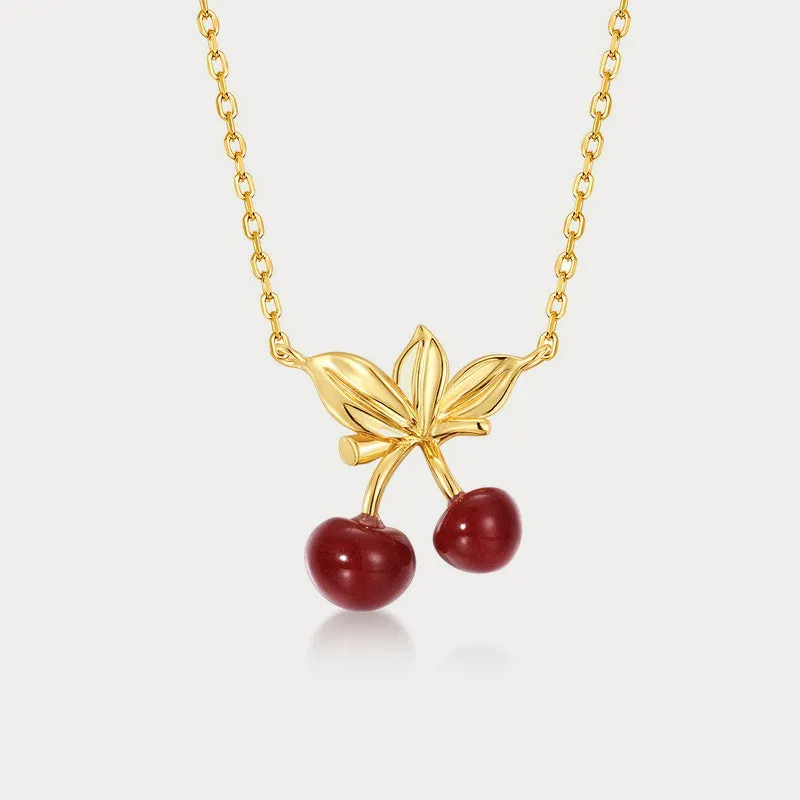 Gold Cherry Necklace sold by Selenichast
