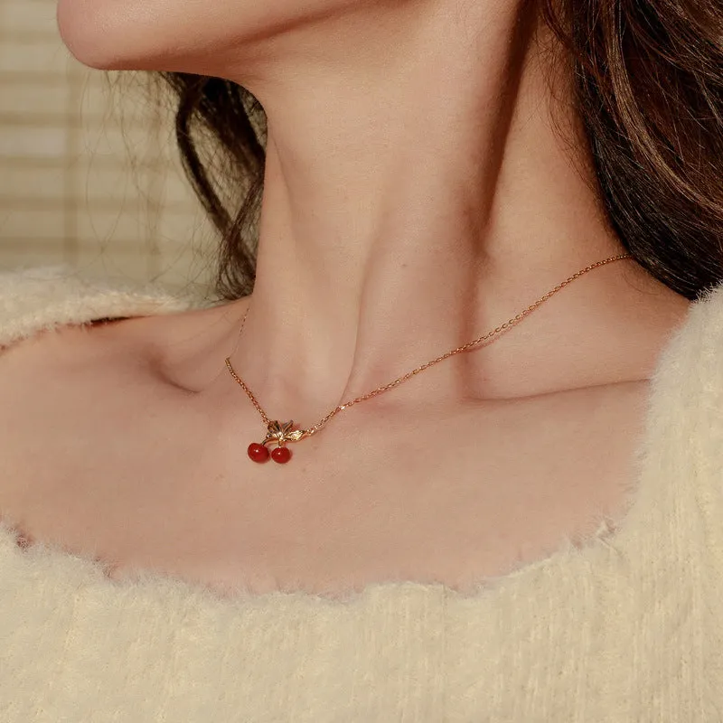 Gold Cherry Necklace sold by Selenichast product image thumbnail 2