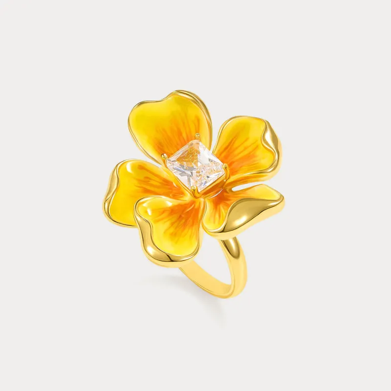 Gold Flower Ring made by Selenichast